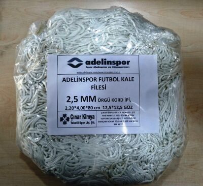 Adelinspor Futbol Kale Filesi 2,5 mm Kord İp 4,0*2,20*0,8 m - 1