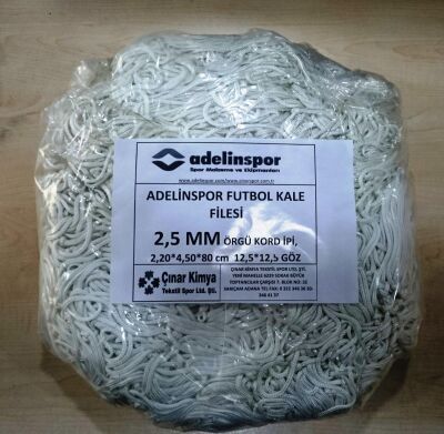 Adelinspor Futbol Kale Filesi 2,5 mm Kord İp 4,5*2,20*0,8 m - 1