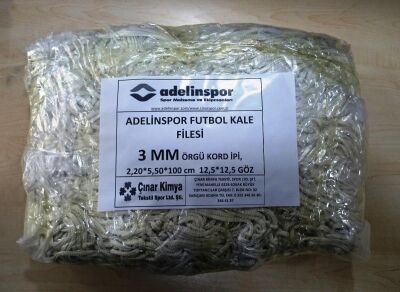 Adelinspor Futbol Kale Filesi 3 mm Kord İpi 5,5*2,20*0,8 m - 1